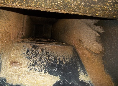 uncleaned grease duct
